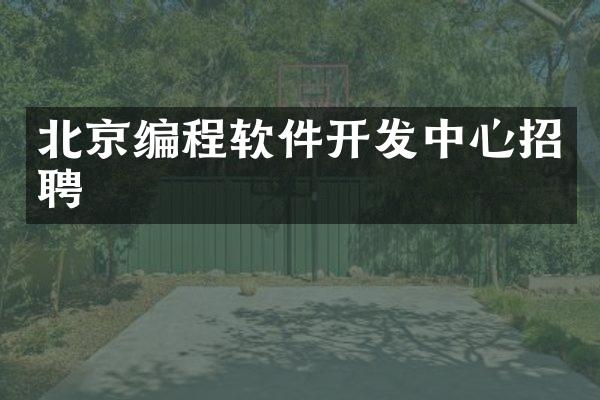 北京编程软件开发中心招聘