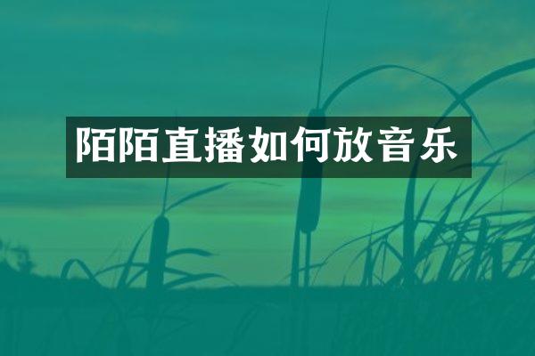 陌陌直播如何放音乐