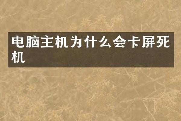 电脑主机为什么会卡屏死机