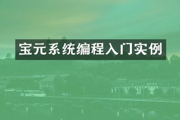 宝元系统编程入门实例