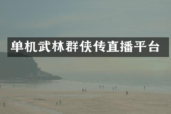 单机武林群侠传直播平台
