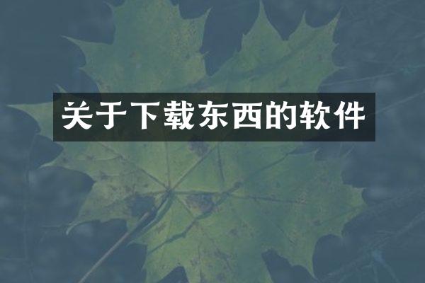 关于下载东西的软件