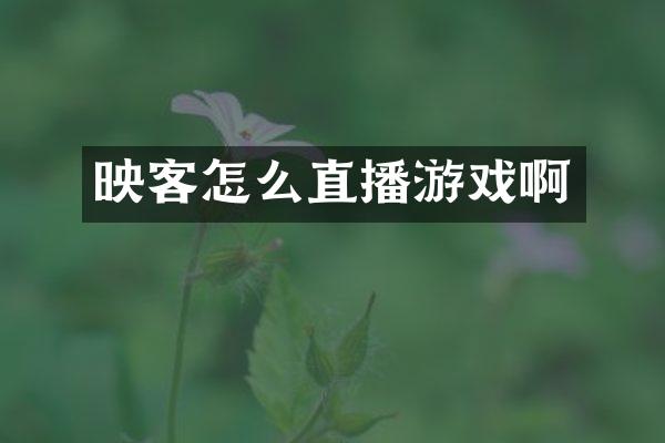 映客怎么直播游戏啊