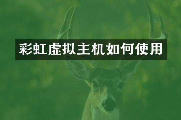 彩虹虚拟主机如何使用
