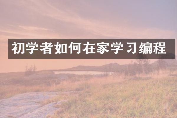 初学者如何在家学习编程