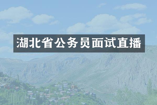 湖北省公务员面试直播