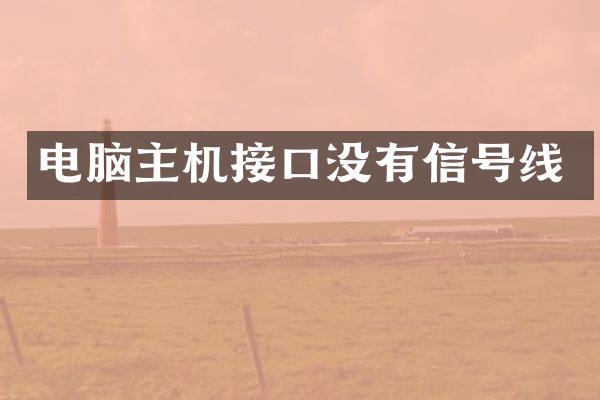 电脑主机接口没有信号线