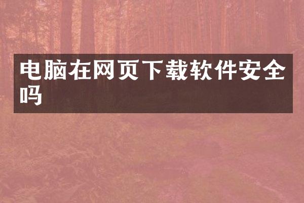 电脑在网页下载软件安全吗