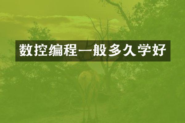 数控编程一般多久学好