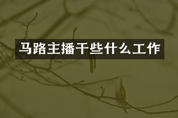 马路主播干些什么工作