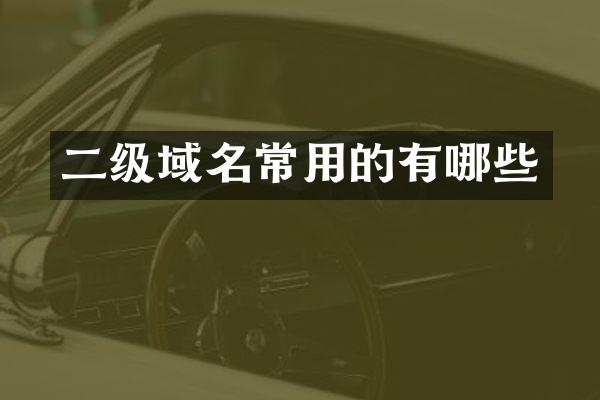 二级域名常用的有哪些