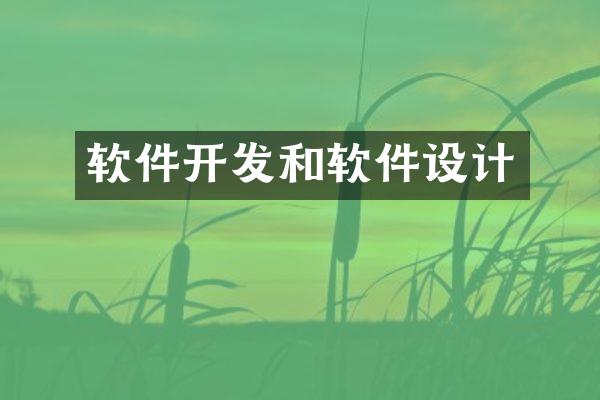软件开发和软件设计