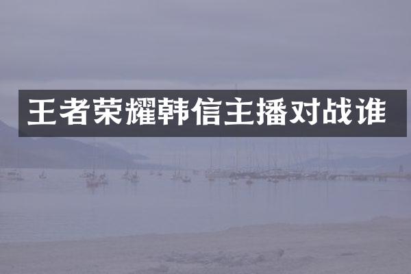 王者荣耀韩信主播对战谁