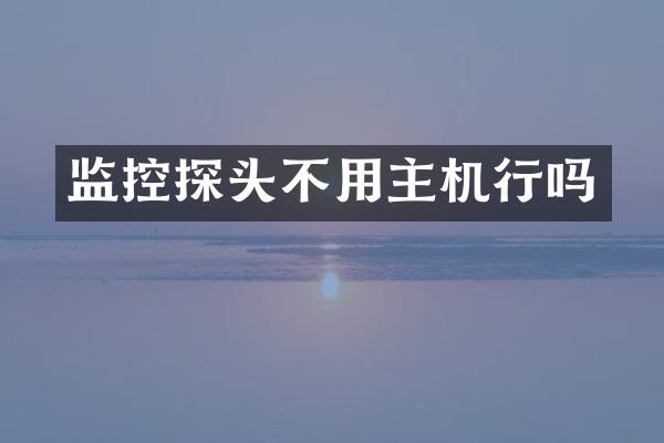 监控探头不用主机行吗