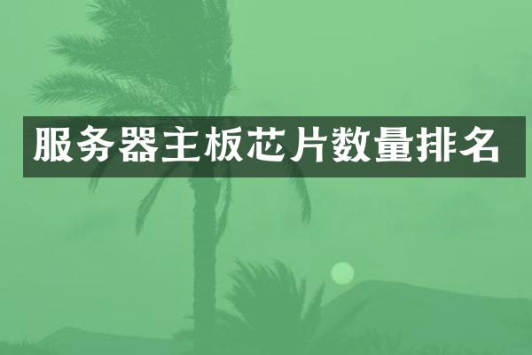 服务器主板芯片数量排名