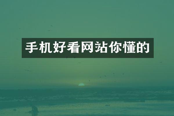 手机好看网站你懂的