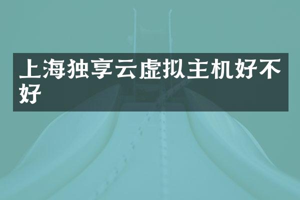 上海独享云虚拟主机好不好