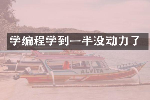 学编程学到一半没动力了