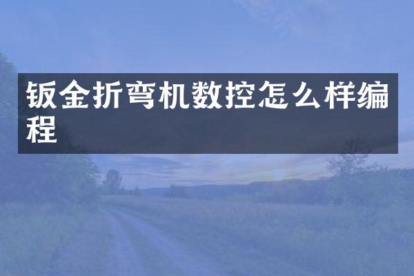 钣金折弯机数控怎么样编程