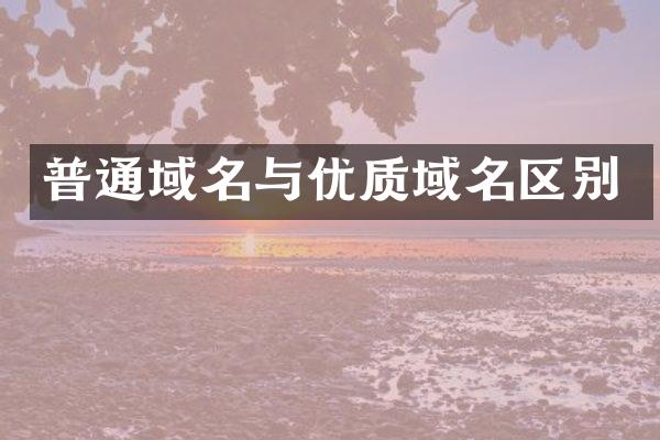 普通域名与优质域名区别
