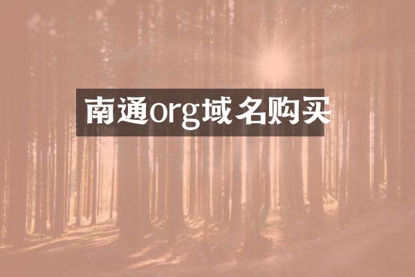 南通org域名购买
