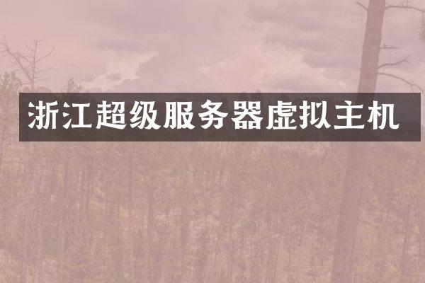 浙江超级服务器虚拟主机