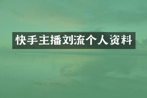 快手主播刘流个人资料