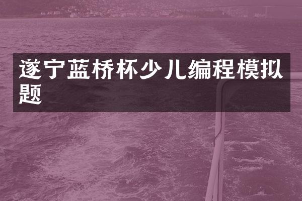 遂宁蓝桥杯少儿编程模拟题