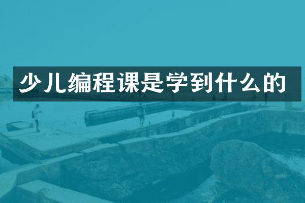 少儿编程课是学到什么的