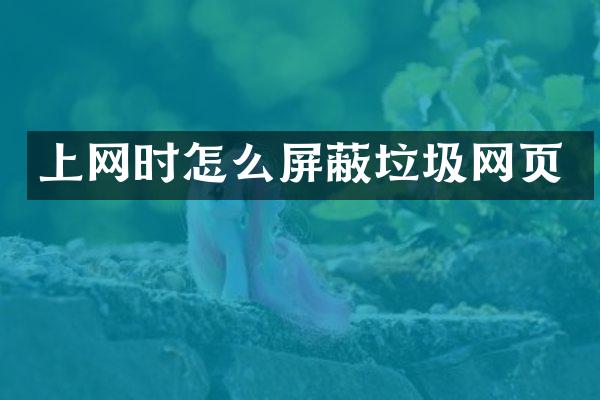 上网时怎么屏蔽垃圾网页