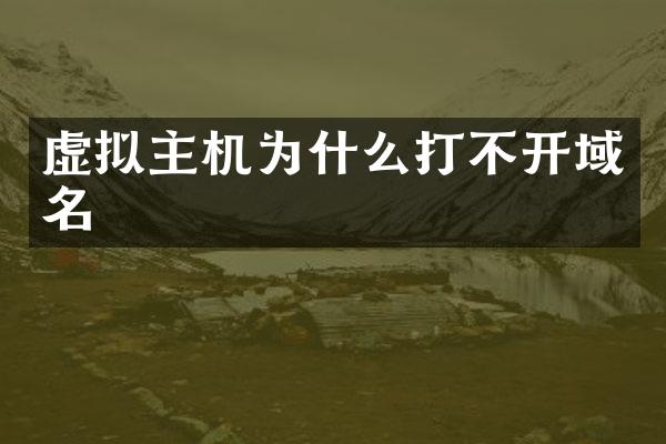 虚拟主机为什么打不开域名