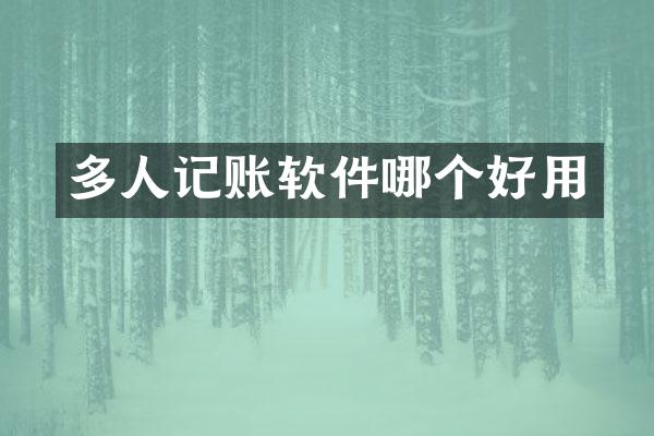 多人记账软件哪个好用