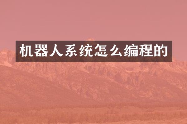 机器人系统怎么编程的