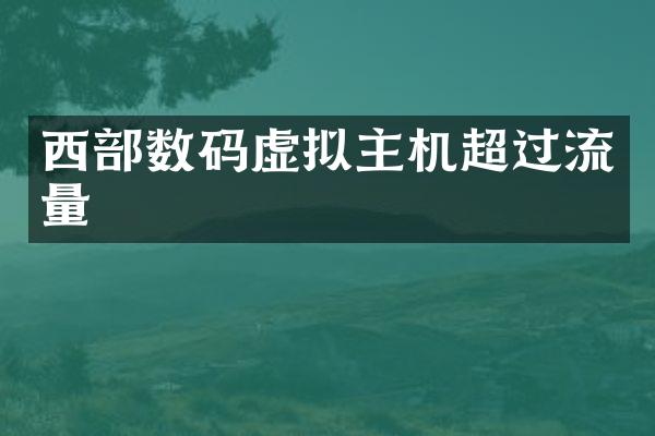 西部数码虚拟主机超过流量