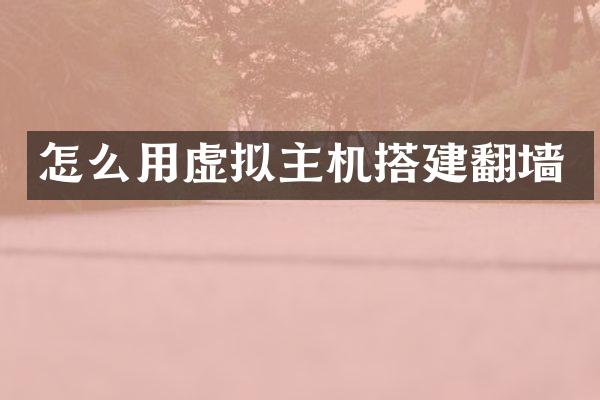 怎么用虚拟主机搭建翻墙