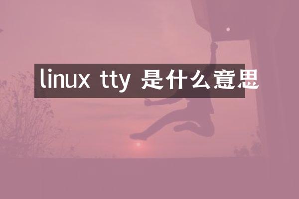 linux tty 是什么意思