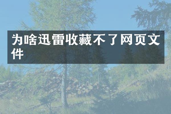 为啥迅雷收藏不了网页文件