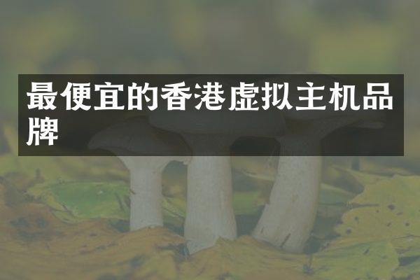最便宜的香港虚拟主机品牌