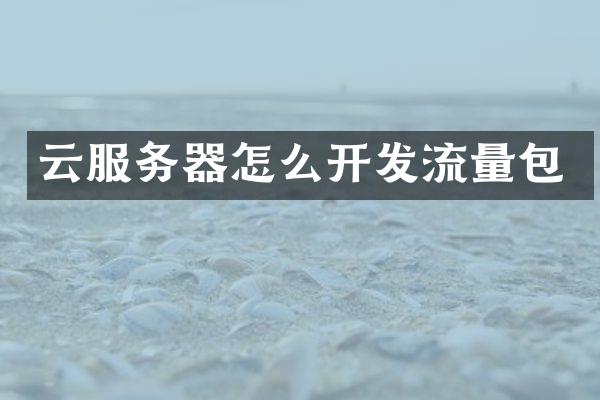 云服务器怎么开发流量包