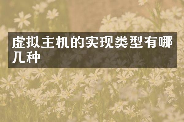 虚拟主机的实现类型有哪几种
