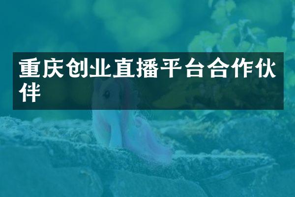 重庆创业直播平台合作伙伴