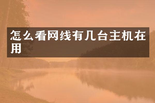 怎么看网线有几台主机在用
