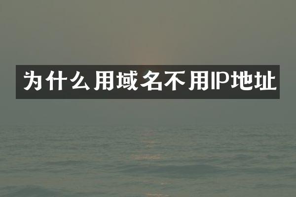 为什么用域名不用IP地址