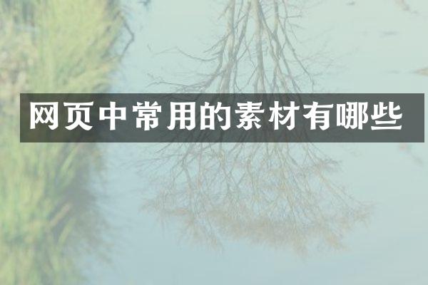 网页中常用的素材有哪些
