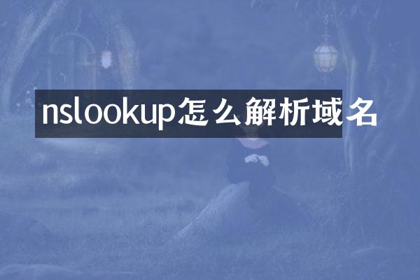nslookup怎么解析域名