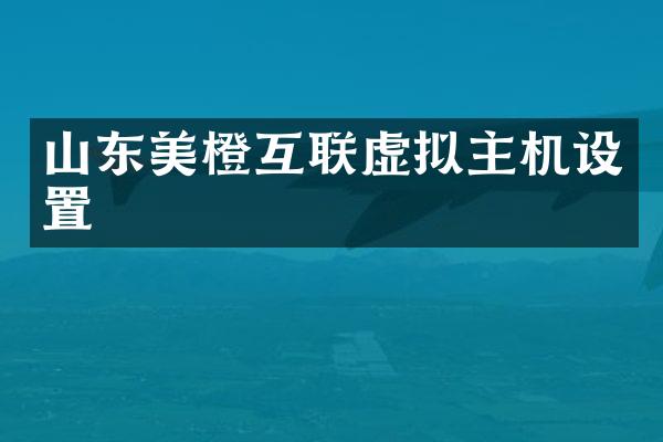 山东美橙互联虚拟主机设置