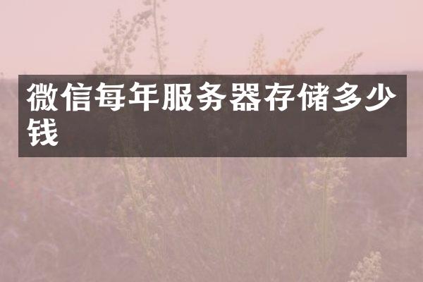 微信每年服务器存储多少钱