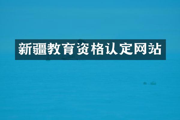 新疆教育资格认定网站