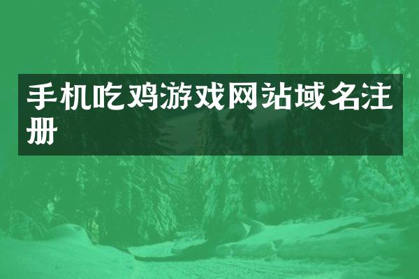 手机吃鸡游戏网站域名注册