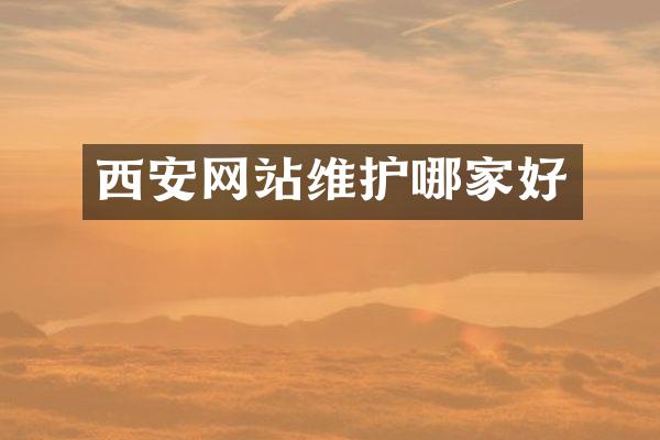 西安网站维护哪家好
